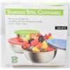 Image 1 : SET OF 3 STAINLESS STEEL STORAGE CONTAINERS WITH