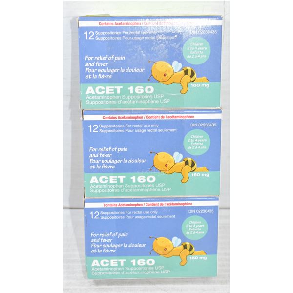 ACET 160 CHILDREN 2 TO 4 SUPPOSITORIES FOR RELIEF
