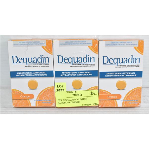 3PK DEQUADIN CHLORIDE LOZENGES ORANGE