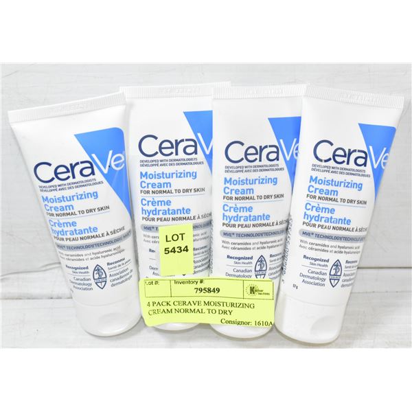 4 PACK CERAVE MOISTURIZING CREAM NORMAL TO DRY