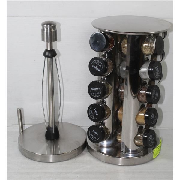 PAIR OF KITCHEN ACCESSORIES - SWIVELING SPICE RACK