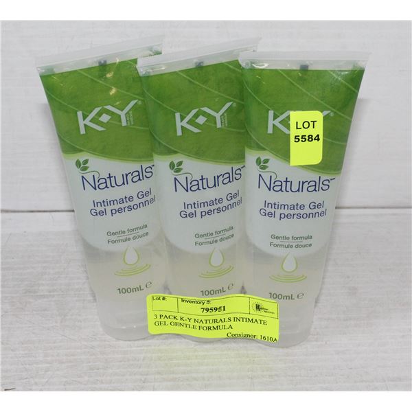 3 PACK K-Y NATURALS INTIMATE GEL GENTLE FORMULA