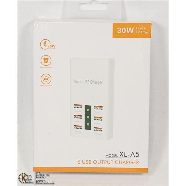 30W QUICK CHARGE 6 USB OUTPUT CHARGER