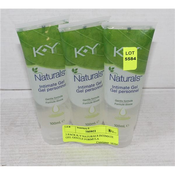 3 PACK K-Y NATURALS INTIMATE GEL GENTLE FORMULA