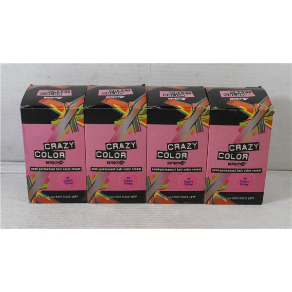 LOT OF 4 CRAZY COLOR SEMI PERMANENT HAIR CREAM