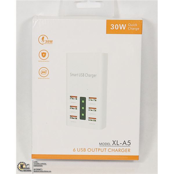 30W QUICK CHARGE 6 USB OUTPUT CHARGER