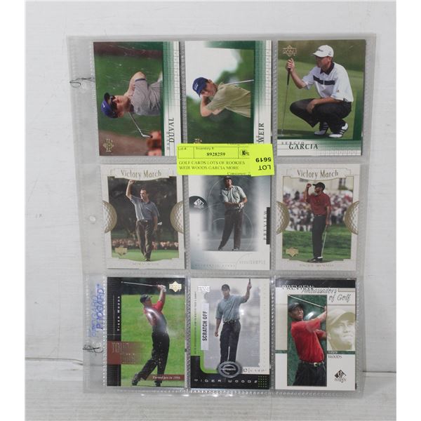 GOLF CARDS LOTS OF ROOKIES WEIR WOODS GARCIA MORE