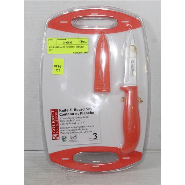 3PC KNIFE AND CUTTING BOARD SET