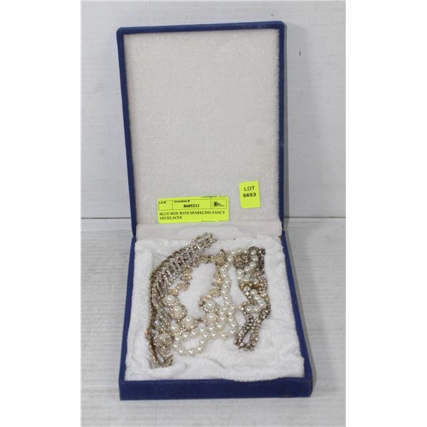 BLUE BOX WITH SPARKLING FANCY NECKLACES