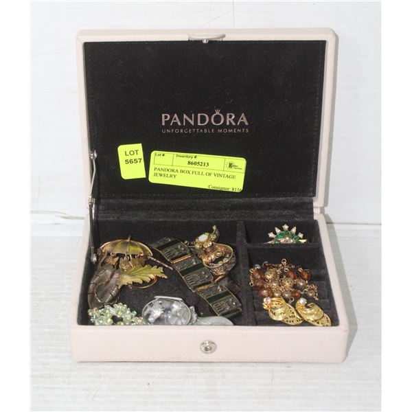 PANDORA BOX FULL OF VINTAGE JEWELRY