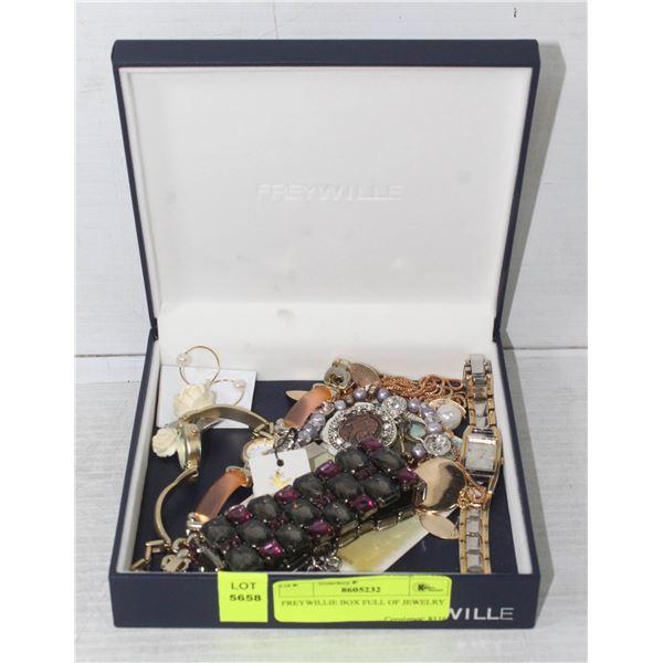 FREYWILLIE BOX FULL OF JEWELRY