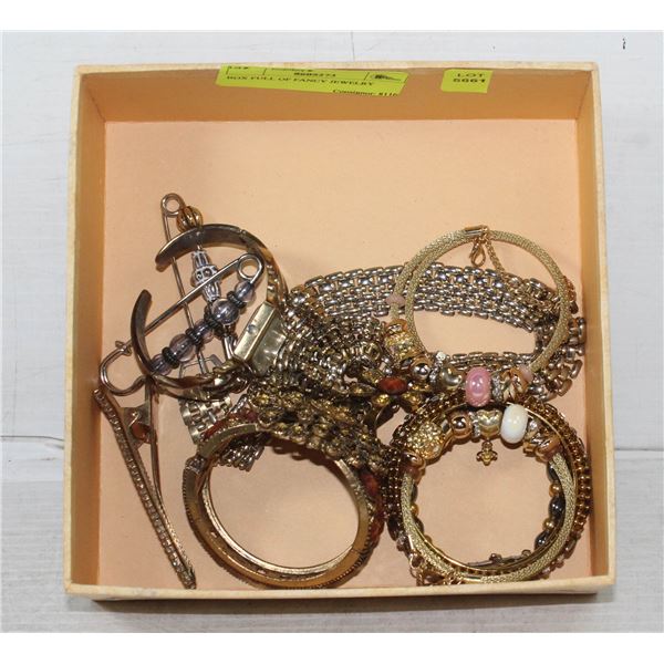 BOX FULL OF FANCY JEWELRY
