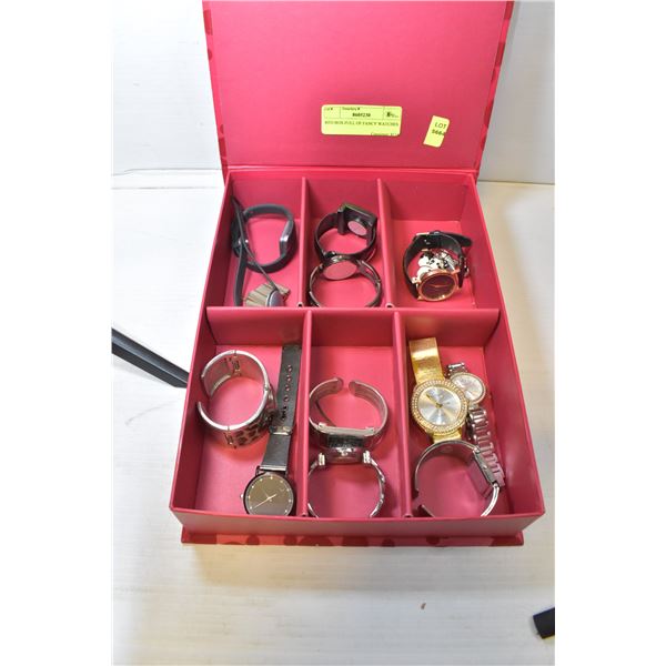 RED BOX FULL OF FANCY WATCHES