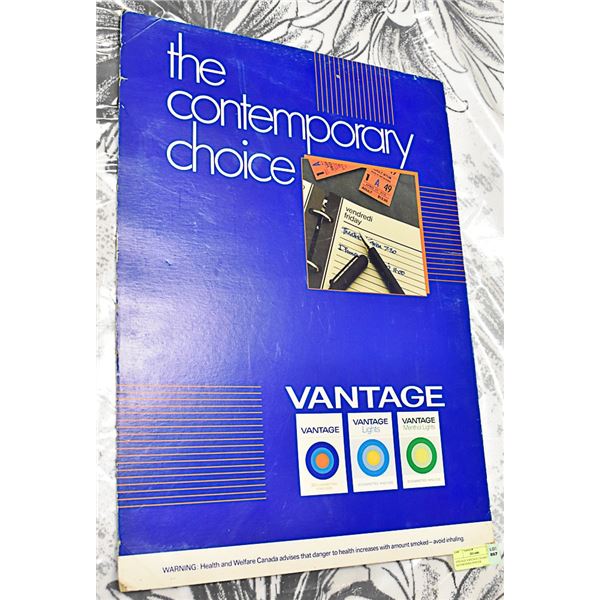 VINTAGE VANTAGE CIGARETTE ADVERTISING POSTER