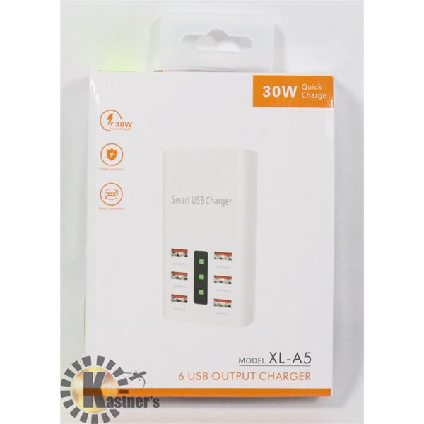 30W QUICK CHARGE 6 USB OUTPUT CHARGER