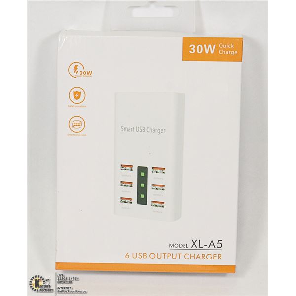 30W QUICK CHARGE 6 USB OUTPUT CHARGER