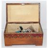 Image 1 : WOODEN CHEST WITH JEWELRY