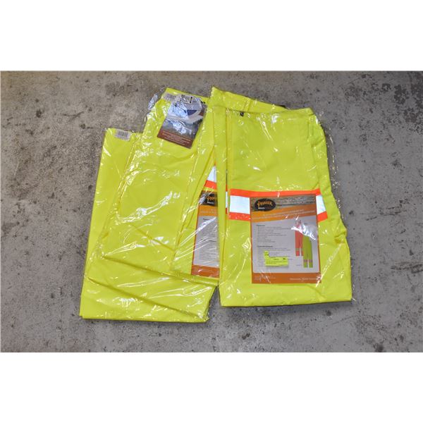 LOT OF 5 HI-VIZ RIPSTOP POLYESTER BIB PANTS S: XXL