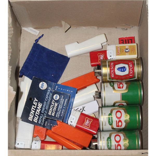 BOX LOT OF MIXED VINTAGE LIGHTERS