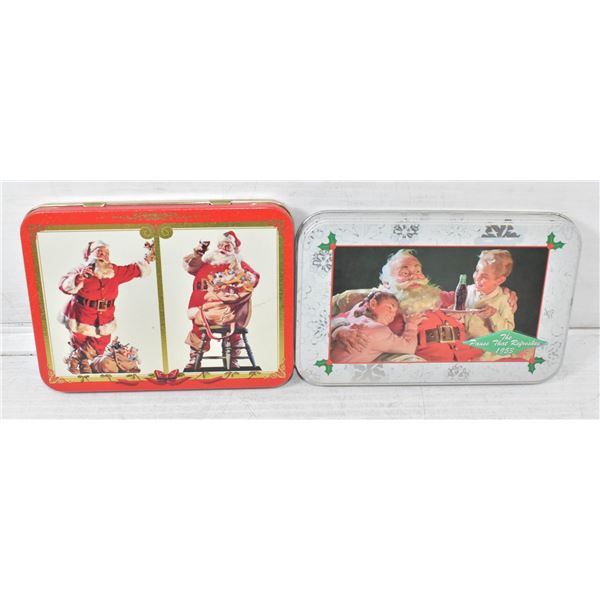 PAIR OF VINTAGE DOUBLE DECK COCA-COLA SANTA