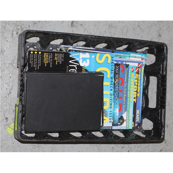 SCUBA MANUAL LOGBOOK AND 10 SCUBA MAGAZINES