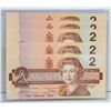 Image 1 : 5 X CONSECUTIVE UNCIRCULATED $2 BILLS 1986