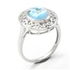 EC-85 SILVER BLUE TOPAZ SWISS RING SIZE 10