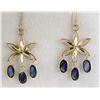 Image 2 : JS72-46 14K YELLOW GOLD OVAL CUT SAPPHIRE EARRINGS