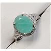 Image 2 : JS72-16 SILVER EMERALD AND WHITE TOPAZ RING