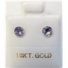 Image 1 : JS72-29 10K YELLOW GOLD TANZANITE  EARRINGS