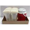 Image 1 : 2 PLASTIC CEREAL STORAGE CONTAINERS + BEVERAGE