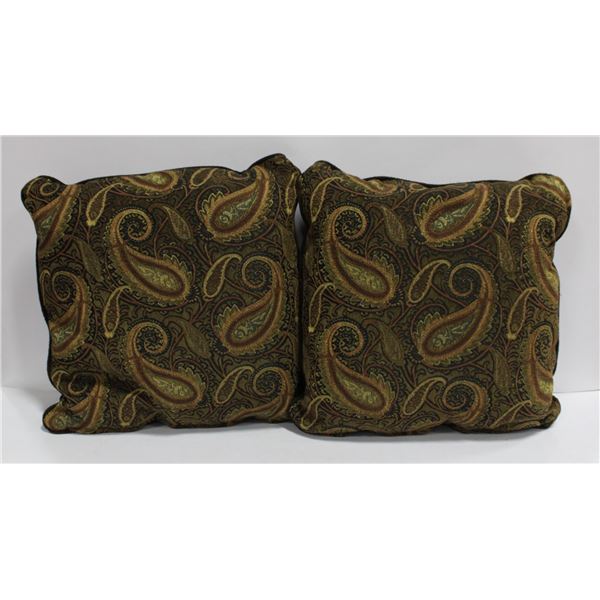 PAIR OF SHOWHOME CUSHIONS - HEAVY SUEDE ON BACK