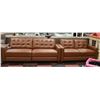 Image 1 : NEW GENUINE BROWN LEATHER ELECTRIC RECLINING SOFA