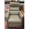 Image 1 : GENUINE GREY LEATHER ELECTRIC RECLINING CHAIR