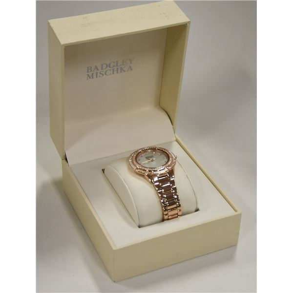NEW BADGLEY MISCHKA MOTHER OF PEARL WATCH