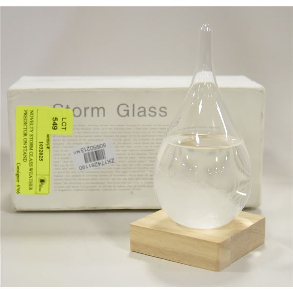 NOVELTY STORM GLASS WEATHER PREDICTOR ON STAND