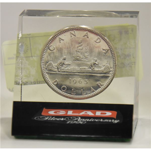 1965 CANADIAN SILVER DOLLAR ENCAPSULATED