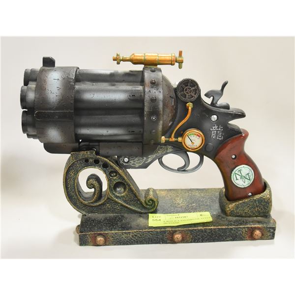 REPLICA STEAMPUNK STYLE GUN ON STAND