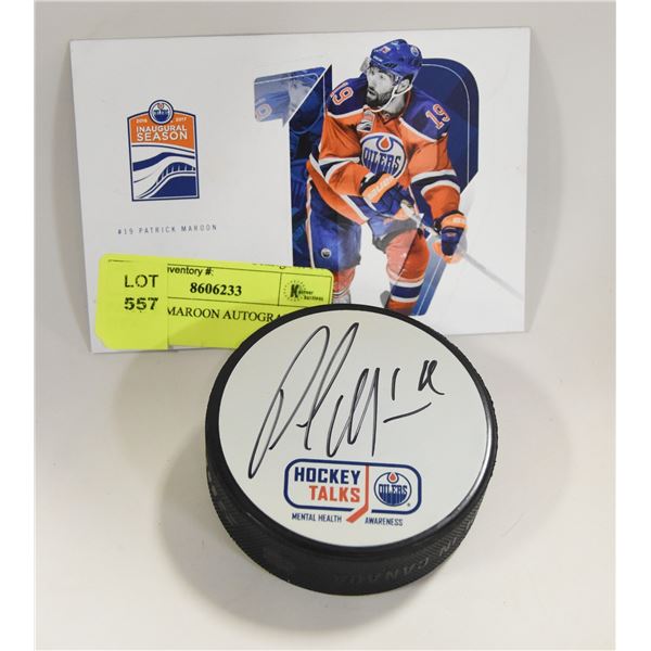 PATRICK MAROON AUTOGRAPHED PUCK.