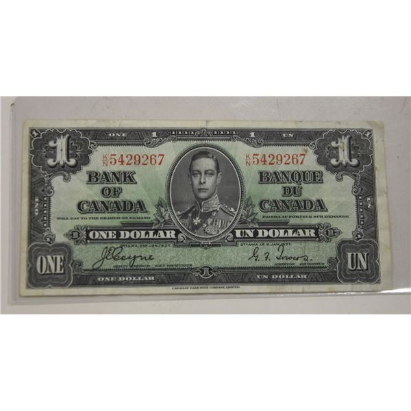 1937 CANADIAN $1 BILL