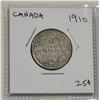 Image 1 : 1910 CANADIAN SILVER 25 CENT COIN