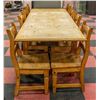 Image 2 : MEXICAN PINE WOOD TABLE SET WITH 8 CHAIRS AND