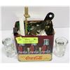 Image 1 : COCA-COLA TIN W/ ASSORTED BOTTLE OPENERS + MORE