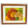 Image 1 : WOOD FRAMED LION KING SCENE APPROX 12.5" X 15.5"