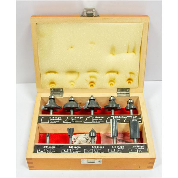 NEW CRAFTSMAN 10 PC ROUTER BIT SET