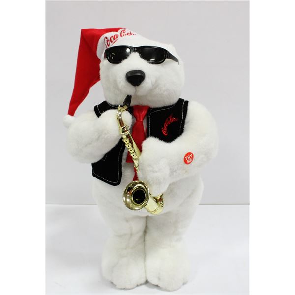 VINTAGE COCA COLA MUSICAL BEAR APPROX 16" TALL