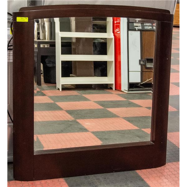 SOLID ROSEWOOD FRAMED BEVELED GLASS MIRROR -