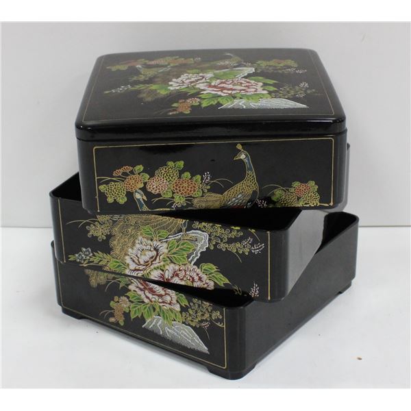 VINTAGE JAPANESE 3 LAYER JEWELLERY BOX