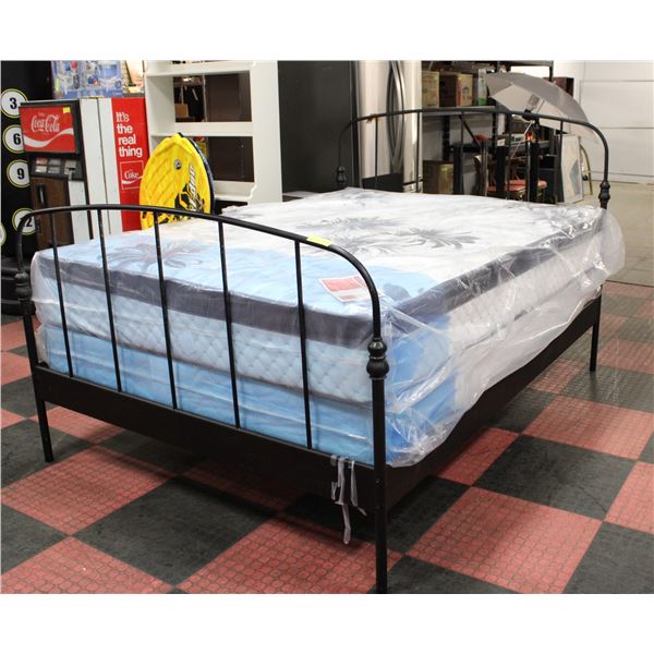IKEA BLACK QUEEN BED FRAME.