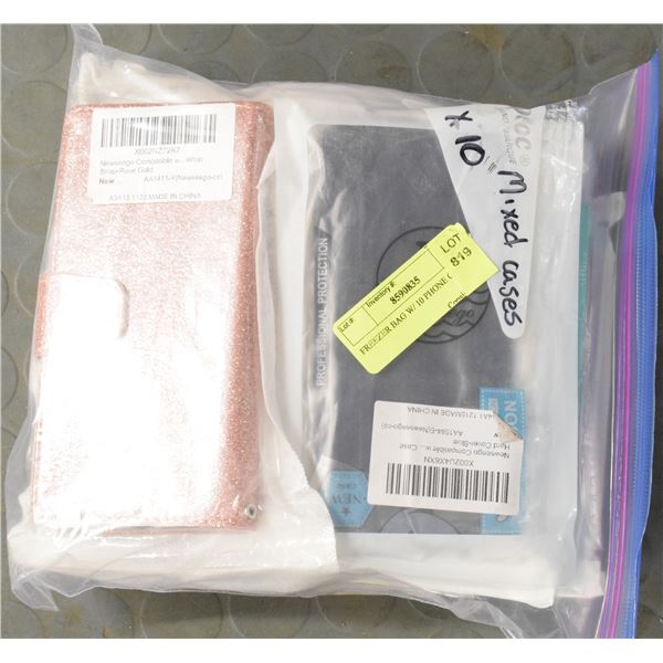 FREEZER BAG W/ 10 PHONE CASES